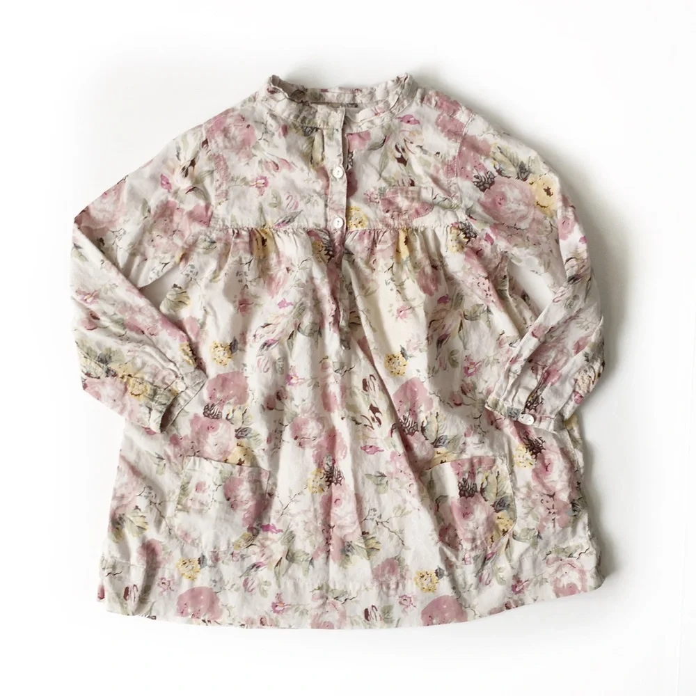 Pearls and Popcorn Floral Dress